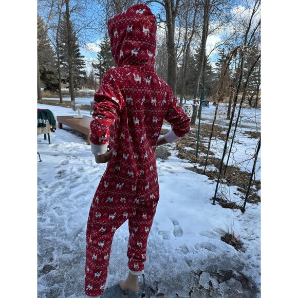 Abercrombie & Fitch Lined Knit Romper Unionsuit Jumpsuit Hooded Pajamas - Picture 6 of 11